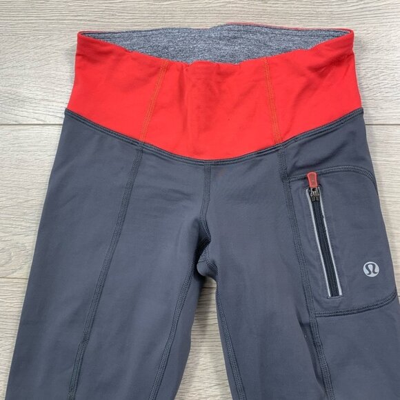 Lululemon Grey Run Crop Leggings - Picture 3 of 10